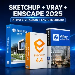 Sketchup 2025, Enscape 4.4, V-Ray 7 Envio Imediato